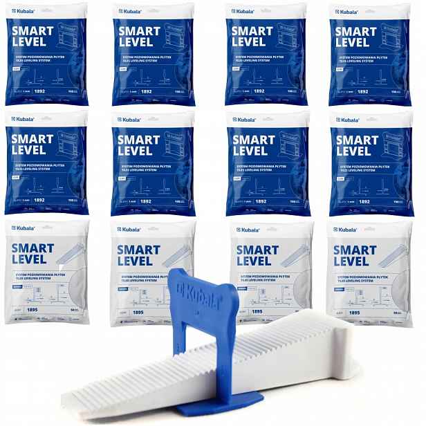 Kubala Smart Level Pro Vyrovnávání Klínových Dlaždic 200 Klipsy 1 MM 800 Kusů