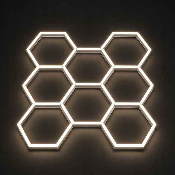Stropní svítidlo HEX8 Led černá 4000K 229x237 cm salon barber 245 W výkonná
