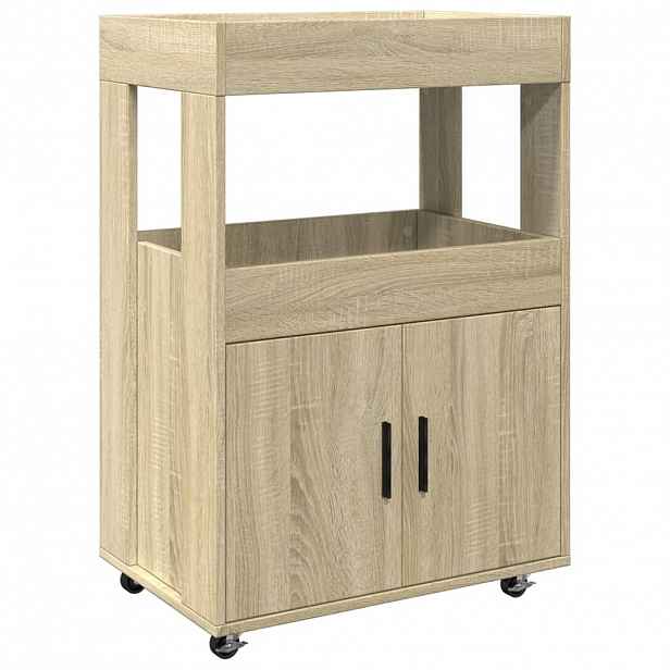 vidaXL Barový vozík dub sonoma 60 x 39,5 x 89 cm kompozitní dřevo