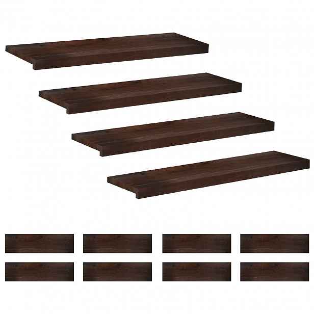 vidaXL Schodišťové nášlapy 12 ks 90 x 30 x 2 cm Tmavě hnědá