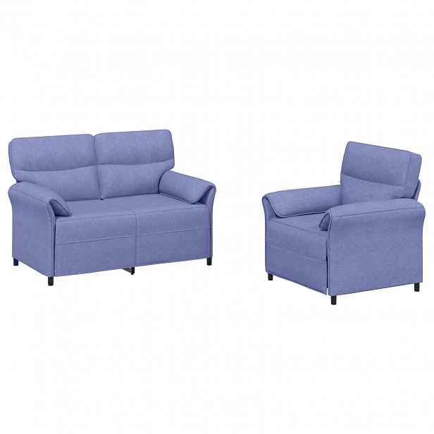 vidaXL Set pohovek 2 ks Modrá džínovina Textil