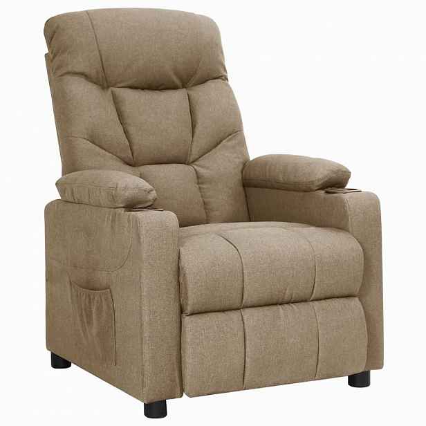 vidaXL Polohovací křeslo taupe textil