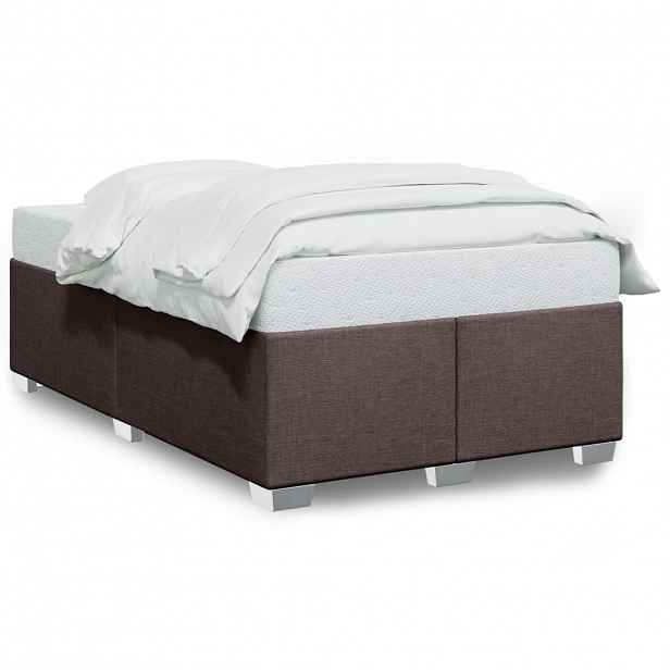 vidaXL Rám postele bez matrace tmavě hnědá 120 x 200 cm textil