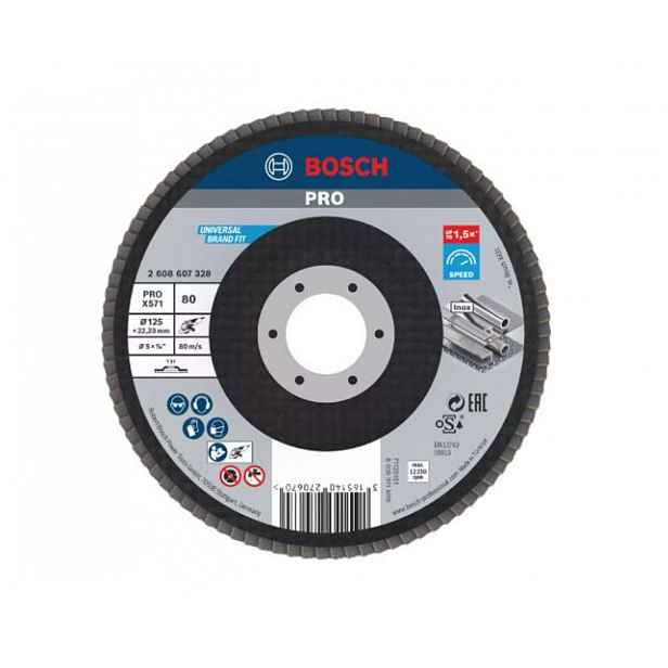 Bosch - Lamelový brusný kotouč na ocel, P80, průměr 125 mm 2608607328