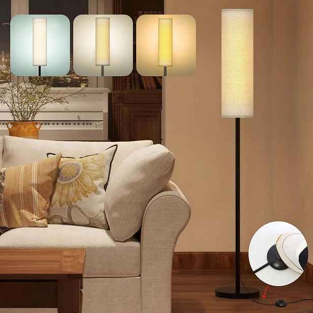 Moderní Led stojací lampa do ložnice E27 12W 3 barvy světla, žárovka