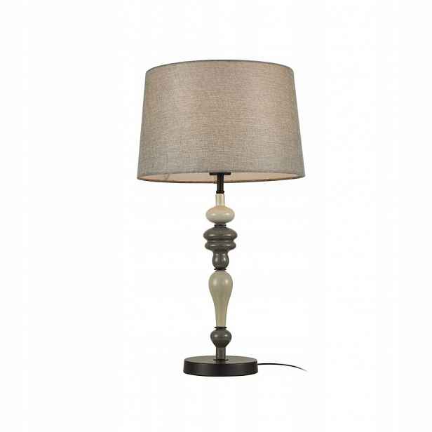 Stolní lampa Noční E27 60W Abažur Šedá Látka Nerom Černá Italux