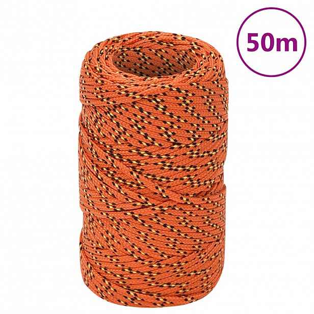 vidaXL Lodní lano oranžové 2 mm 50 m polypropylen