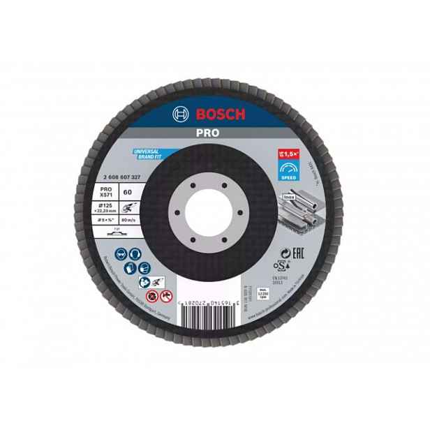 Bosch - Lamelový brusný kotouč na ocel, P60, průměr 125 mm 2608607327