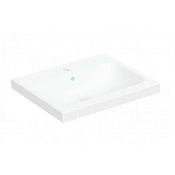 Geberit iCon - Umyvadlo na desku 60x48 cm, s přepadem, otvor pro baterii, matná bílá 501.847.JT.1