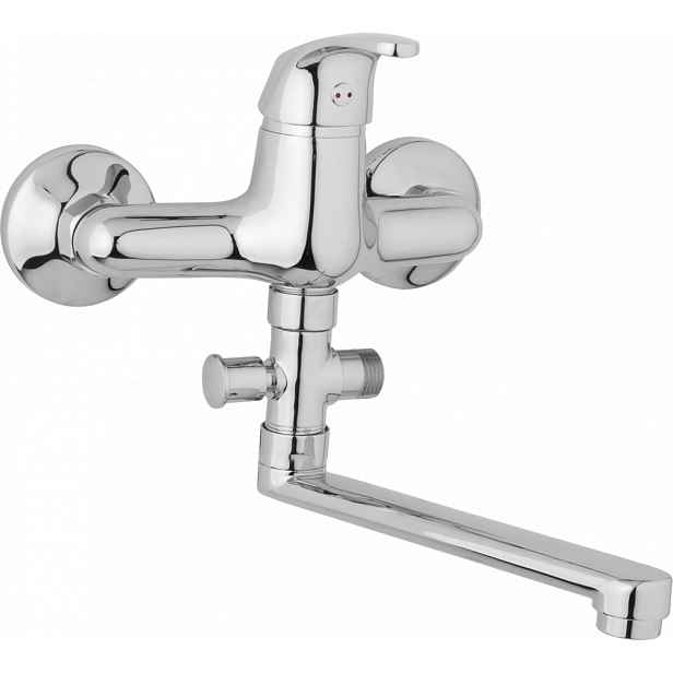 JB Sanitary Nástěnná umyvadlová a sprchová baterie SLIM, rozteč 150 mm, bez příslušenství, ramínko 200 mm A10 36 00