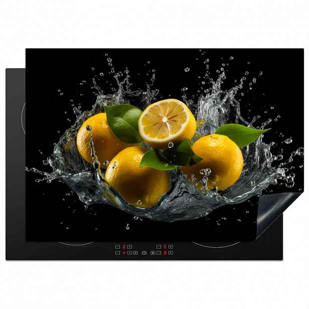 MuchoWow KRYT NA INDUKČNÍ DESKU Citron - Ovoce - Žlutá - Černá 75x52 cm