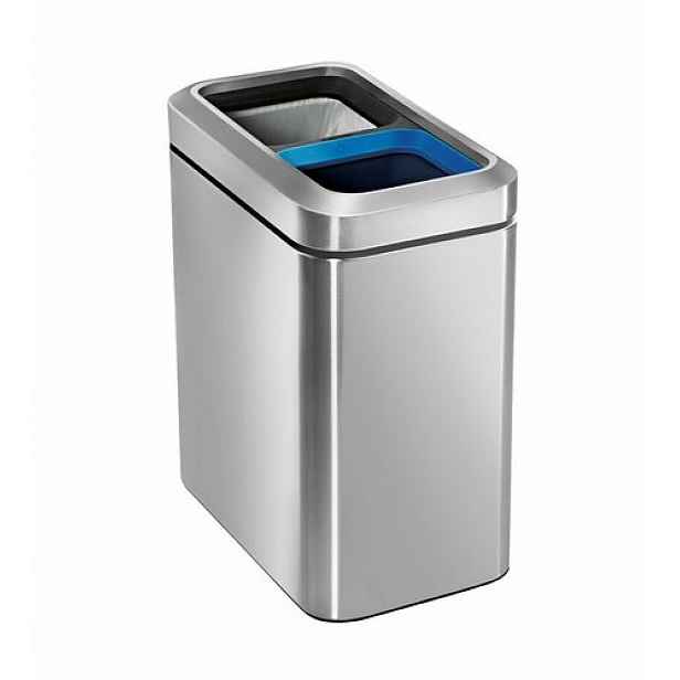 Odpadkový koš na tříděný odpad, Simplehuman 20 l (10/10), otevřený, kartáčovaná nerez ocel