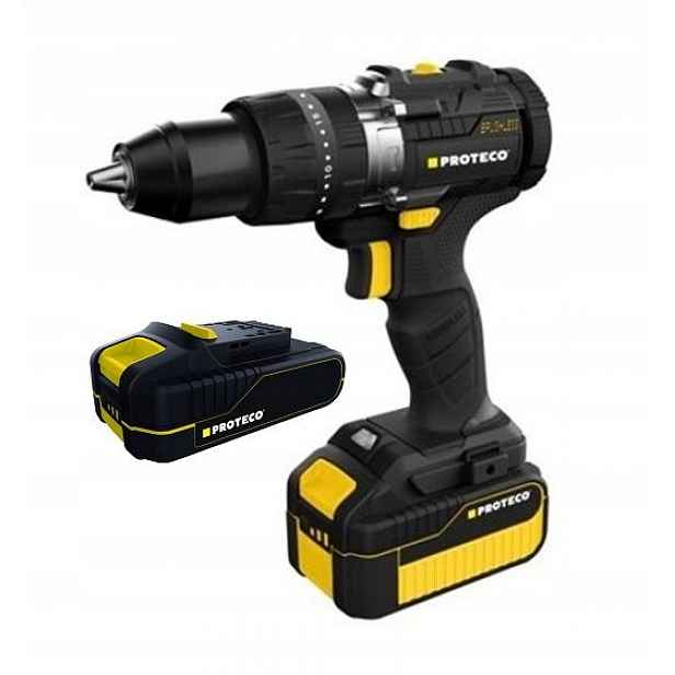 Proteco aku vrtačka s příklepem 20V/2*2Ah 60Nm, 0-500/2000 ot./min 51.10-AV