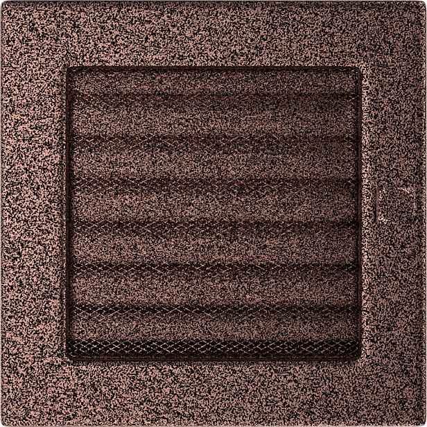 Ventilační mřížka do krbu 17x17 měděná se žaluzií