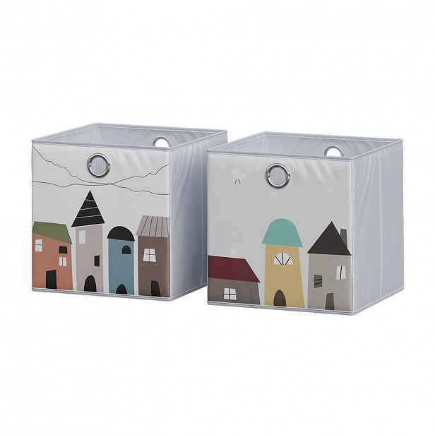 Vicco SKLÁDACÍ BOX Grey (město) 30 x 30 cm (motiv města)
