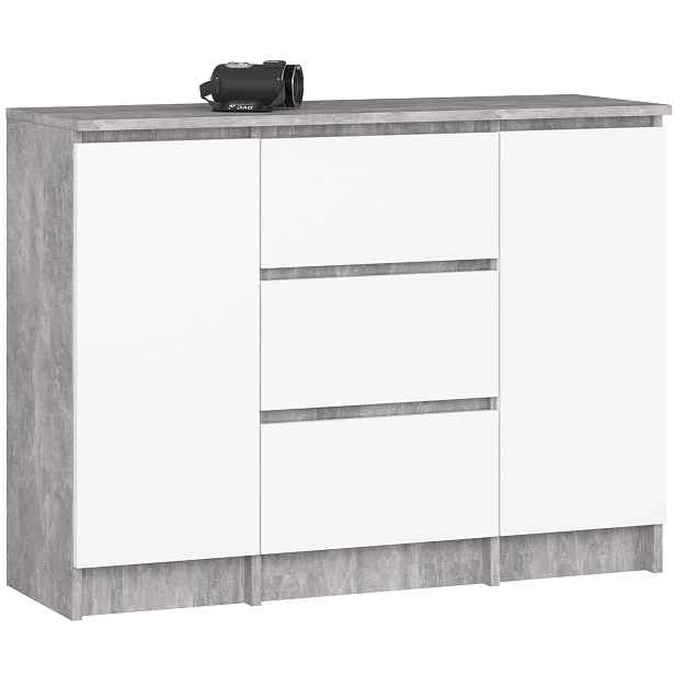 Ak furniture Komoda Girgo 100 cm beton/bílá