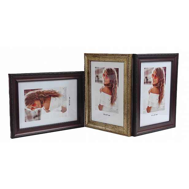 Galerie multirama Veneto foto 15x21 cm Trojitá úroveň/vertikální/vertikální Br/zl/br