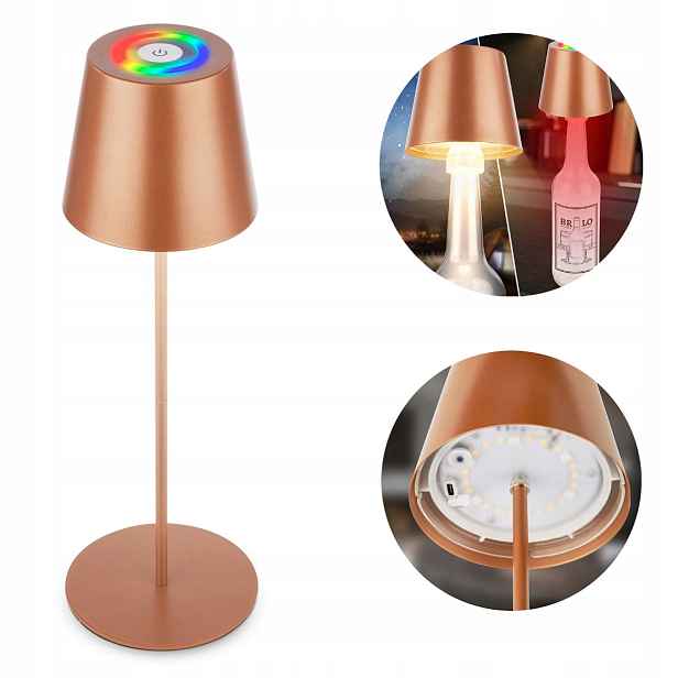 Stolní Led lampa Rgb Bezdrátová IP44 Stmívatelná 3v1 Zahrada Ložnice