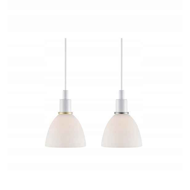 Závěsná lampa Ray 2-kitové sklo Nordlux E14 40W Bílá
