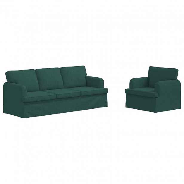 vidaXL Set pohovek 2 ks Tmavě zelená textil