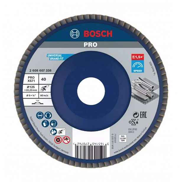 Bosch - Lamelový brusný kotouč na ocel, P40, průměr 125 mm 2608607338