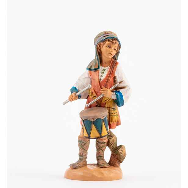 Figurka do betlému od firmy Fontanini Chlapec s bubny, pro figurky o výšce 19 Cm