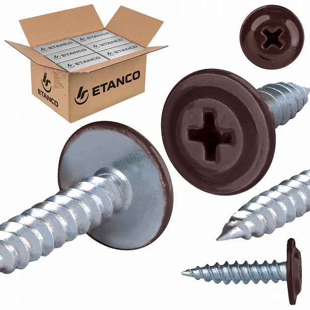 Podložkové šrouby do dřeva 4,2 x 19 mm Ral 8017 2000 ks Etanco Gm-s