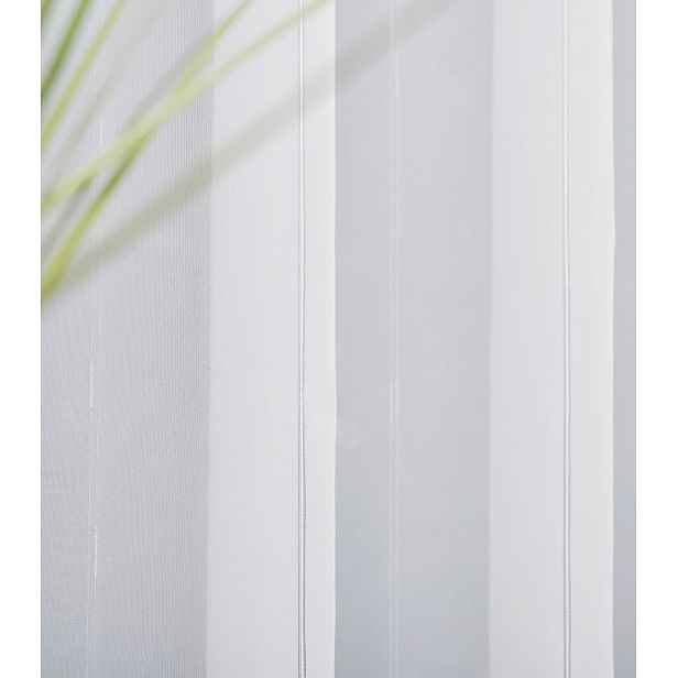 Elegantní záclona s vertikálním stříbrným pásem, hotová, závaží, páska 300x270