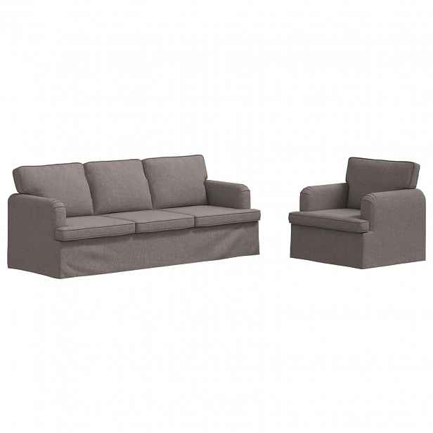 vidaXL Set pohovek 2 ks Taupe textil
