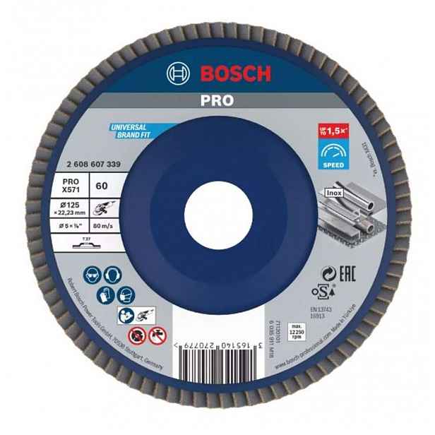 Bosch - Lamelový brusný kotouč na ocel, P60, průměr 125 mm 2608607339