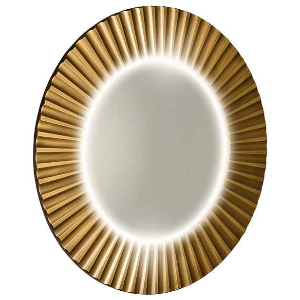 Sapho PRIDE STRIP kulaté zrcadlo s LED osvětlením v rámu o 90cm, bronz
