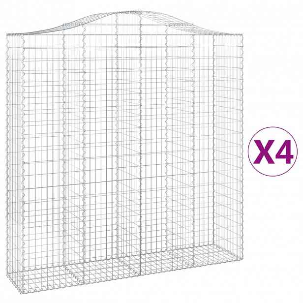 vidaXL Klenuté gabionové koše 4 ks 200x50x200/220cm pozinkované železo