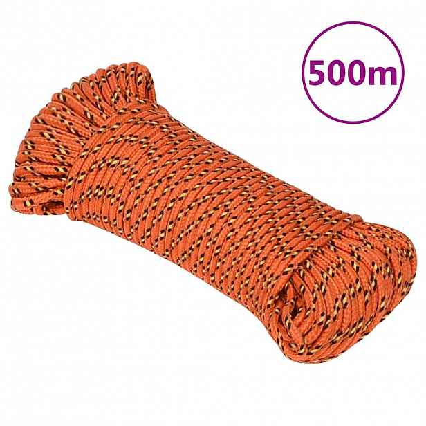 vidaXL Lodní lano oranžové 3 mm 500 m polypropylen
