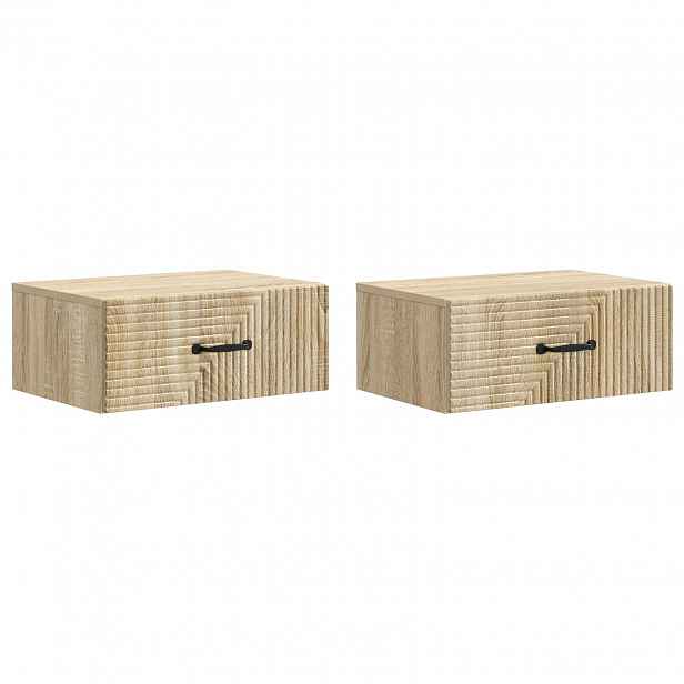 vidaXL Nástěnný noční stolek 2 ks Dub sonoma 49 x 34,5 x 20 cm