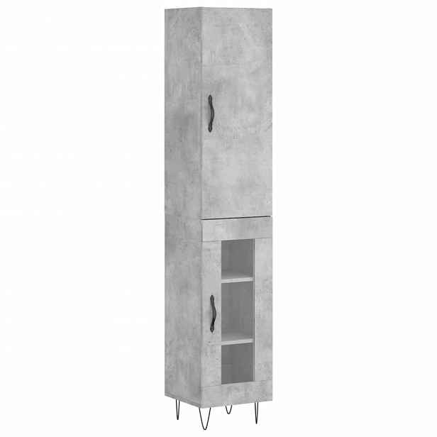 vidaXL Skříň highboard betonově šedá 34,5x34x180 cm kompozitní dřevo
