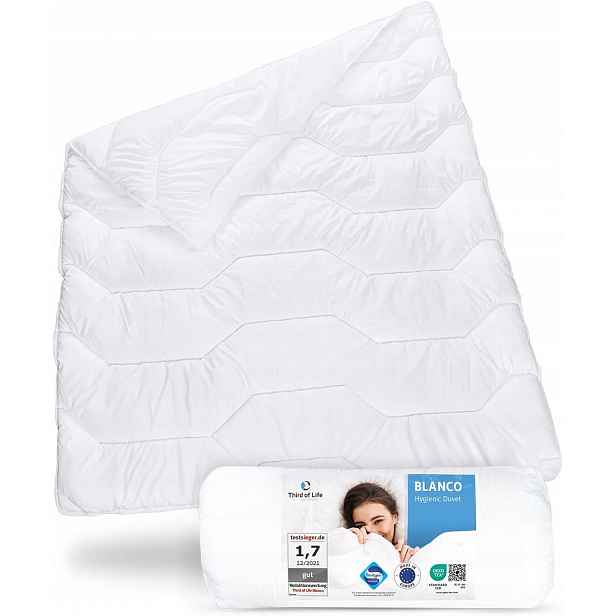 Celoroční přikrývka 155 x 200 cm 400 g/m², prodyšná, bílá Blanco