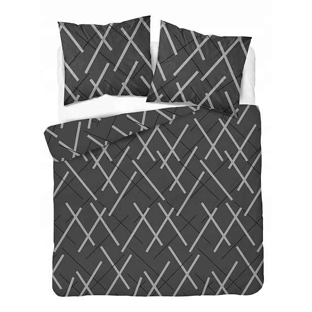 Povlečení 220x200 šedé s proužky Home Satin
