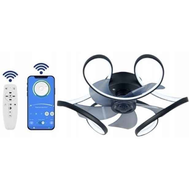 Stropní Svítidlo s ventilátorem Gracja moderní 50 cm 64 W černý