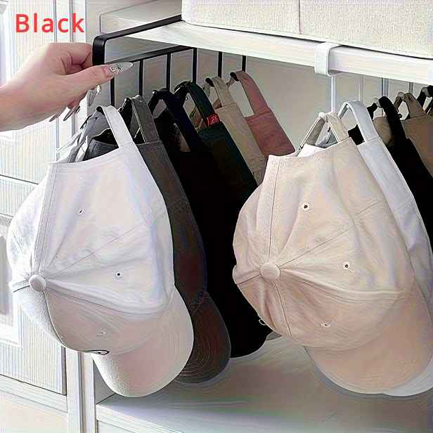 TEMU [Nezbytnost do šatníku] Organizér na klobouky do skříně - Multifunkční domácí organizér se 6 háčky, vhodný pro ukládání šál, kabelek, šperků,