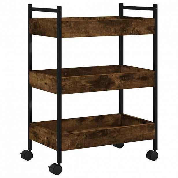 vidaXL Kuchyňský vozík kouřový dub 50 x 30 x 70 cm kompozitní dřevo