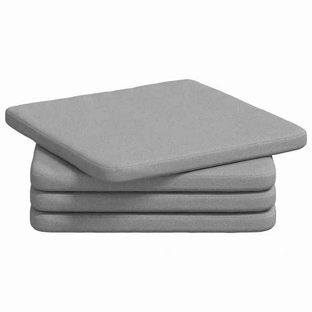 vidaXL Polštáře na sedadla 4 ks textil Oblačno šedá 40 x 40 x 3 cm
