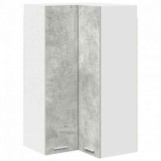 vidaXL Závěsná skříňka Betonová šedá a bílá 57 x 57 x 100 cm