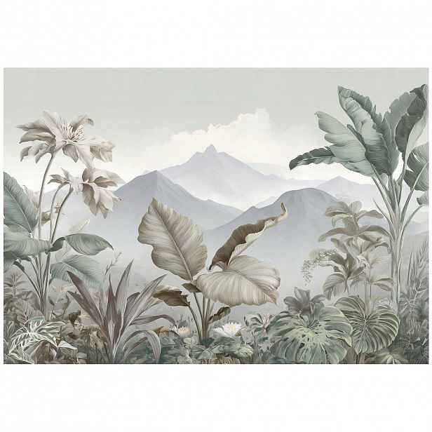 Wallarena FOTOTAPETA Jungle Mountains Grey 200x140 cm