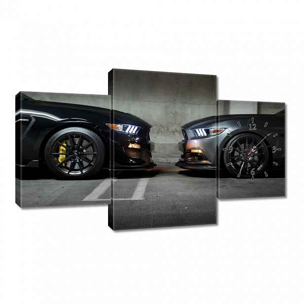 Nástěnné hodiny 100x60 Face to face Mustang