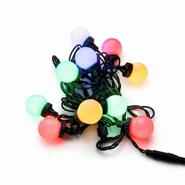 Easy Fix LED party osvětlení, 5 m, venkovní, 10 kouliček, 70 barevných diod, černý kabel, IP44, prodlužovací