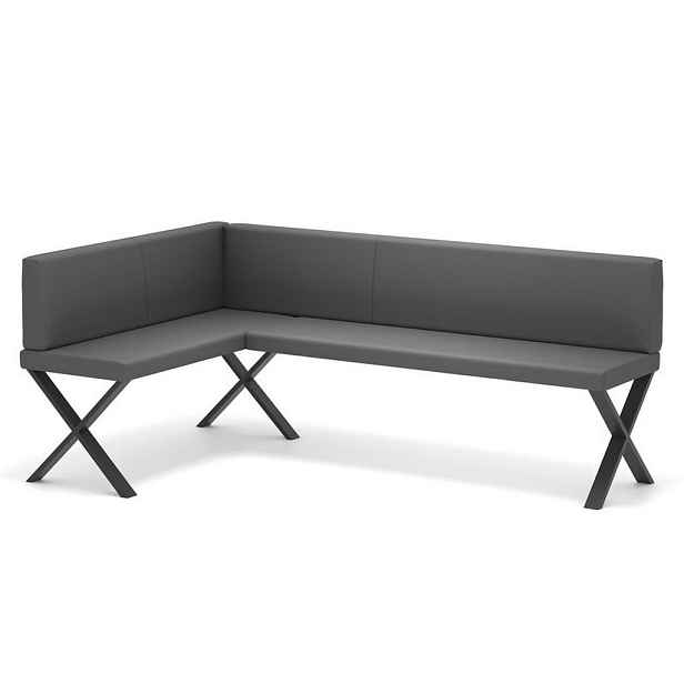 Idohome ROHOVÁ LAVICE VERO X levá ekokůže hladká, 128/168 cm, tmavě šedá