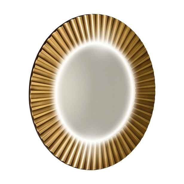 Sapho PRIDE STRIP kulaté zrcadlo s LED osvětlením v rámu o 75cm, bronz