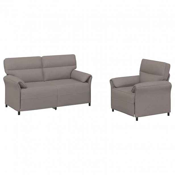 vidaXL Set pohovek 2 ks Taupe Textil