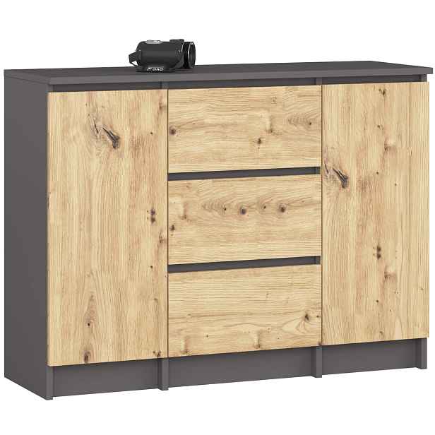 Ak furniture Komoda Girgo 100 cm grafit/dub artisan