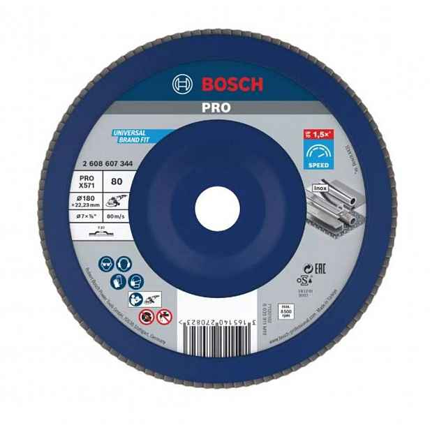Bosch - Lamelový brusný kotouč na ocel, P80, průměr 180 mm 2608607344